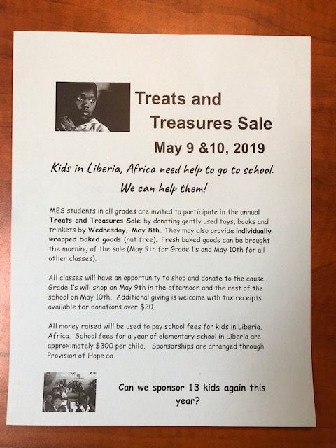 Treats and Treasures Sale